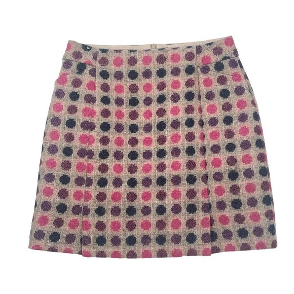 Boden x Brisitsh Tweed by Moon Wool Polka Dot Pencil Skirt Sz 8 - Picture 1 of 5